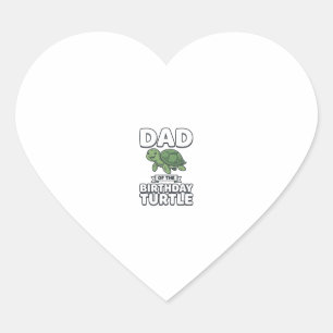 Adesivo Coração Pai da Tartaruga de Aniversário Design de Pai de T