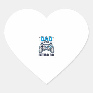 Adesivo Coração Pai do Menino Aniversariante Camisa de Gamer Desig