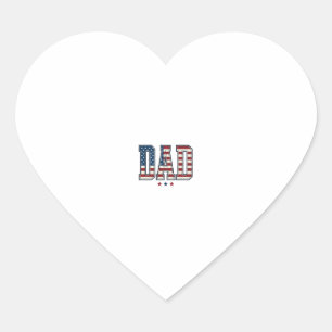 Adesivo Coração Pai Patriota Bandeira Americana Design Vetorial Vi