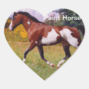 Adesivo Coração Paint Horse trotting Hearker Sticker