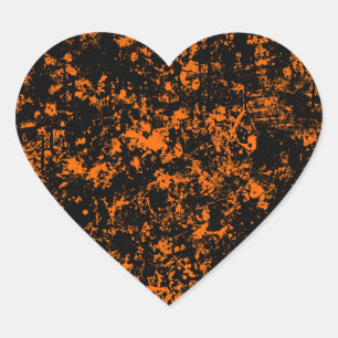 Adesivo Coração Paint Splatter - Cores do Dia das Bruxas (Preto e 