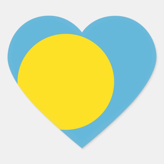 Adesivo Coração Palau Flag (Frente)