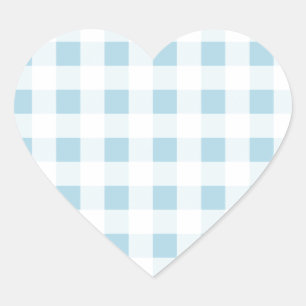 Adesivo Coração Pale Blue Gingham