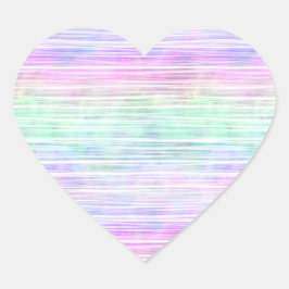 Adesivo Coração pale rainbow brush stroke stripes :