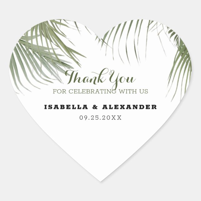 Adesivo Coração Palmeiras exóticas (Frente)