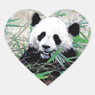 Adesivo Coração Panda