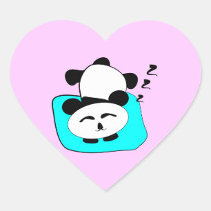 Adesivo Coração Panda do sono
