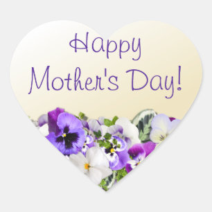 Adesivo Coração Pansies Stickers