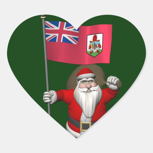 Adesivo Coração Papai Noel, Alferes Das Bermudas (Frente)
