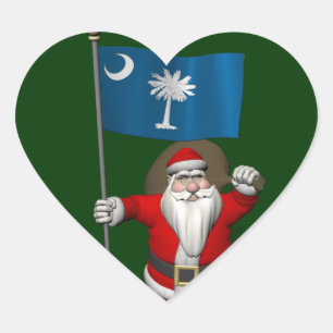 Adesivo Coração Papai Noel Com Alferes Da Carolina Do Sul