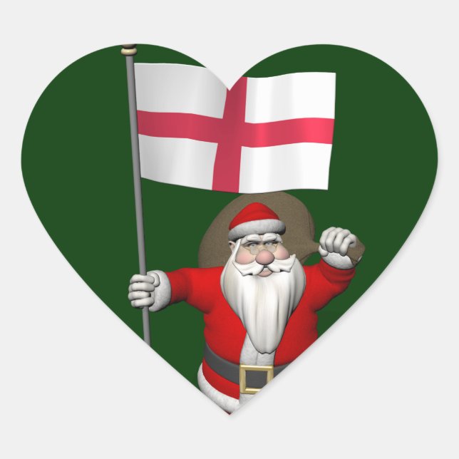 Adesivo Coração Papai Noel Com Alferes Da Inglaterra (Frente)