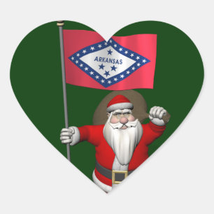 Adesivo Coração Papai Noel Com Alferes De Arkansas