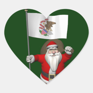 Adesivo Coração Papai Noel Com Alferes De Illinois