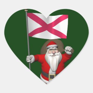 Adesivo Coração Papai Noel com Estandarte da Irlanda do Norte