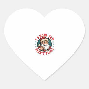 Adesivo Coração Papai Noel Engraçado Não Usou Fio Dental Dentista