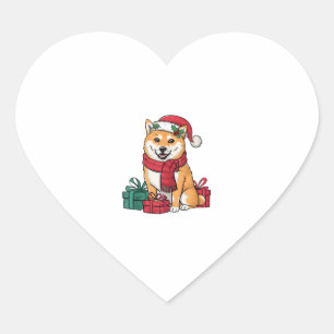 Adesivo Coração Papais noeis de Decoração do Partido Xmas Shiba In