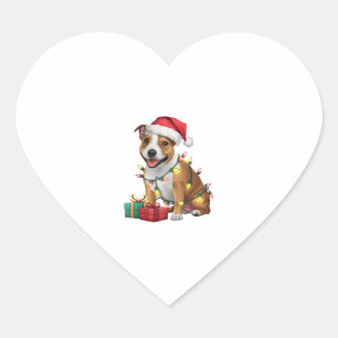 Adesivo Coração Papais noeis de iluminação do Xmas Staffordshire B