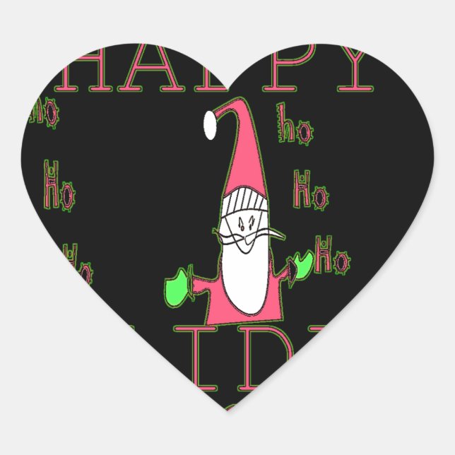 Adesivo Coração Papais noeis De Rato Jolly: Uma Ilustração De Féri (Frente)