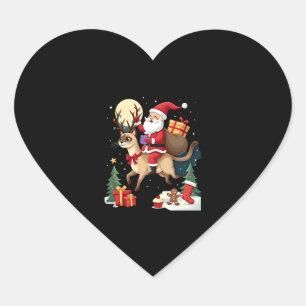 Adesivo Coração Papais noeis Riding Reindeer Siamese Cat Árvore de