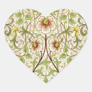 Adesivo Coração Papel de Parede Flor Clássica Narciso William Morr