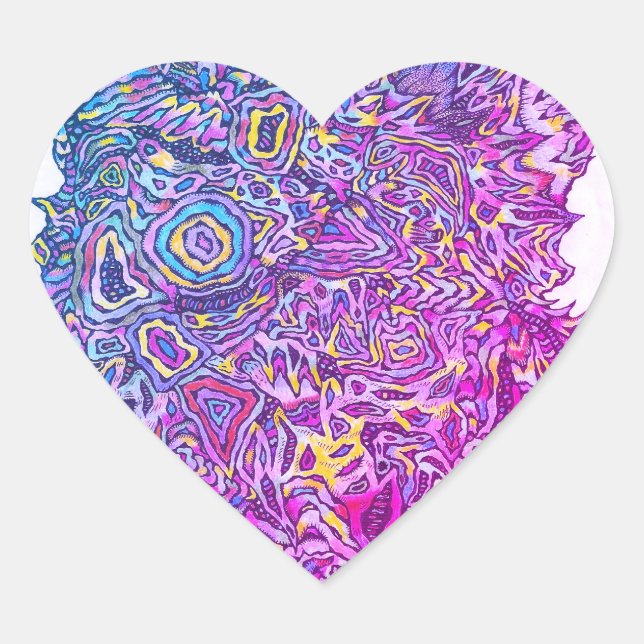 Adesivo Coração Paraíso Sticker. (Frente)