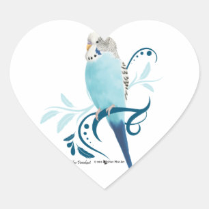 Adesivo Coração Parakeet azul