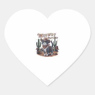Adesivo Coração Parceiro Meowboy Cat Vintage