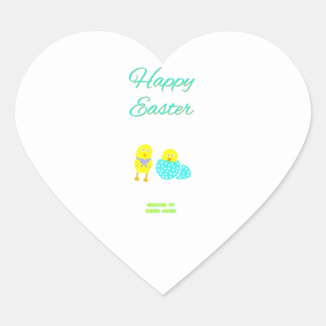 Adesivo Coração Páscoa Hatchlings Heart Sticker (Frente)