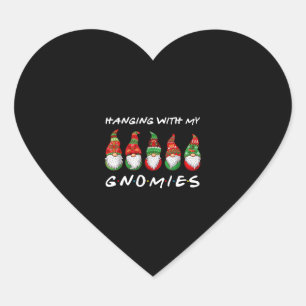 Adesivo Coração Passando Com O Meu Gnomos Gnomos, Amigo De Natal