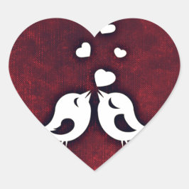 Adesivo Coração Pássaros apaixonados