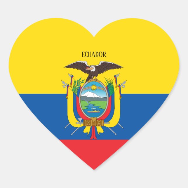 Adesivo Coração Patriótico do Equador (Frente)