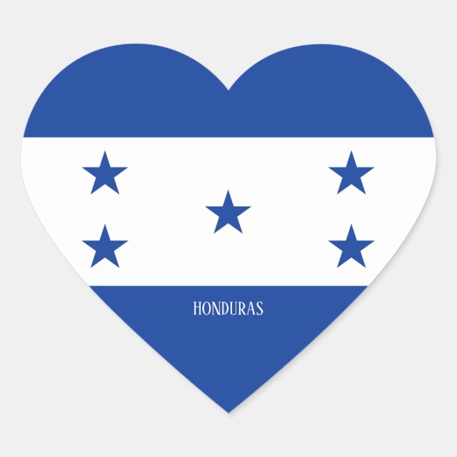 Adesivo Coração Patriótico esplêndido da bandeira das Honduras (Frente)