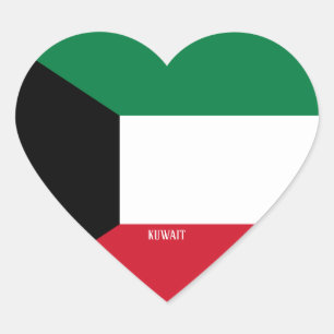 Adesivo Coração Patriótico Esplêndido da Bandeira do Kuwait