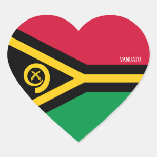 Adesivo Coração Patriótico Esplêndido da Bandeira Vanuatu