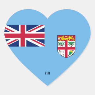 Adesivo Coração Patriótico Esplêndido de Bandeira de Fiji