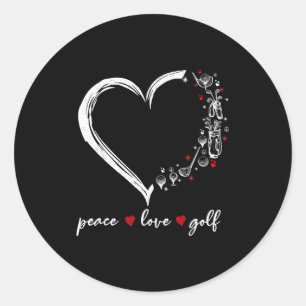 Adesivo Coração Paz Amor Jogadora de Golfe Srt Amantes Rou