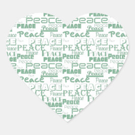 Adesivo Coração Paz Inspiradora Verde Branco