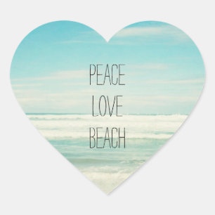 Adesivo Coração Peace Love Beach