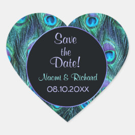 Adesivo Coração Peacock Feather Drama - Casal de Casamento - Perso