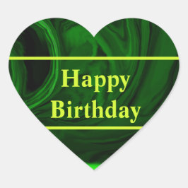 Adesivo Coração pedra verde-malaquita de textura, personalizada