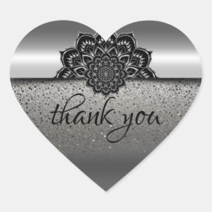Adesivo Coração pegatina en forma corazón plateado