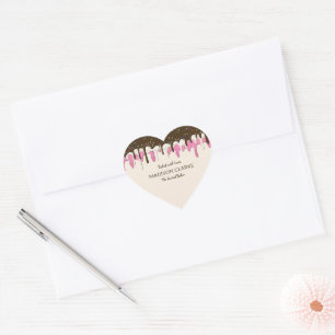 Adesivo Coração Pelado com Glacé de amor borrifava padaria