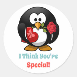 Adesivo Coração Penguin Dia de os namorados de sala de aul