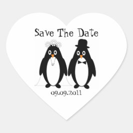 Adesivo Coração Penguin Salve O Anúncio De Casamento De Data