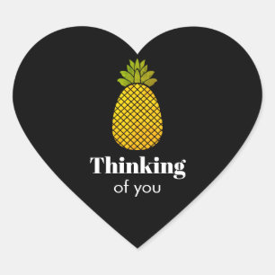 Adesivo Coração Pensando em você, Pineapple Heart Sticker