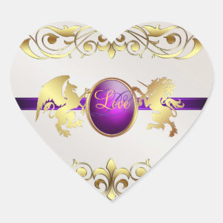 Adesivo Coração Pentes de Coração de Amor Puro Príncipe e Princesa