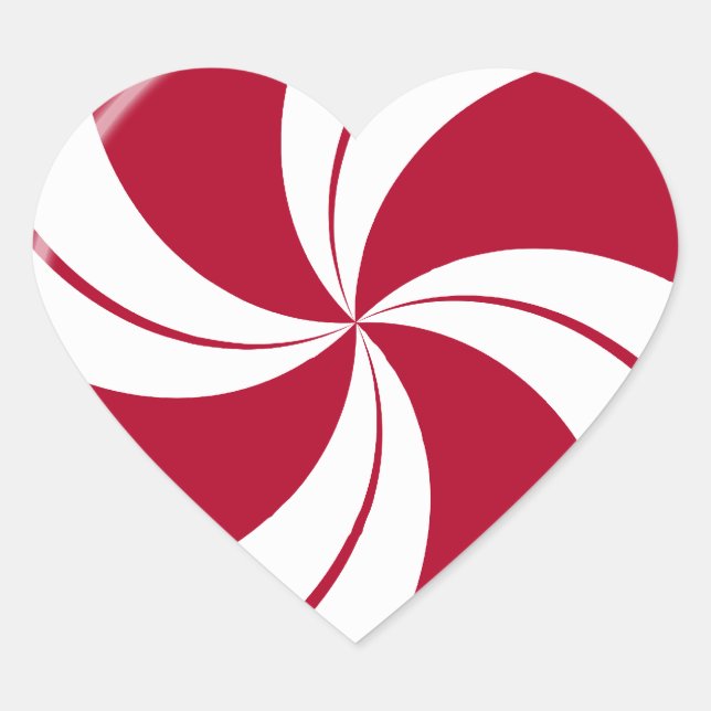 Adesivo Coração Peppermint Swirl Stripe Candy (Frente)