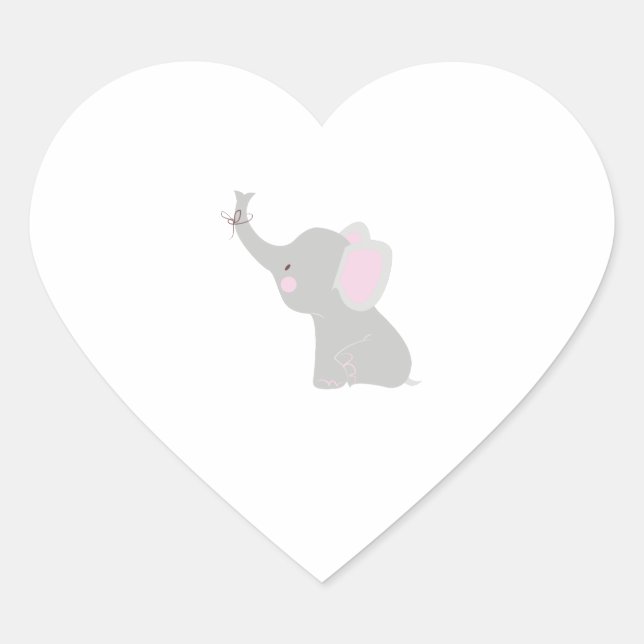 Adesivo Coração Pequeno Elefante (Frente)