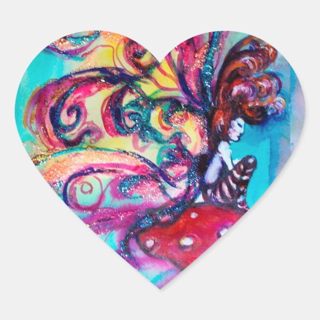 Adesivo Coração Pequeno Elfo dos Cogumelos Fantasia (Frente)