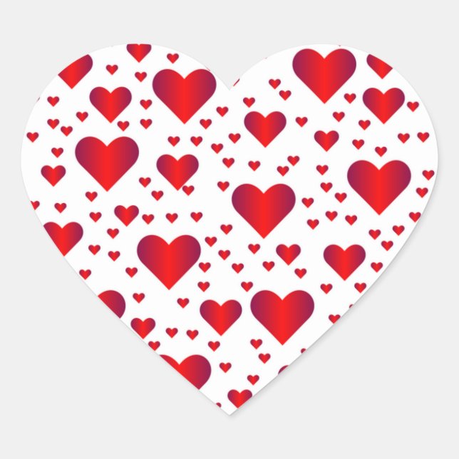 Adesivo Coração Pequeno Namorados de Corações Vermelhos (Frente)